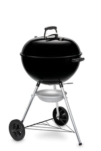 Weber Original Kettle E-5710 Charcoal Barbecue/Porcelain-Enamelled Lid & Bowl, 57 cm Cooking Surface, One-Touch Cleaning System, Lid Thermometer, Tripod Stand and Wheels, Black