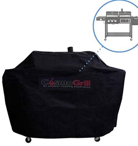 CosmoGrill Hybrid 4 Burner Barbecue with Waterproof Cover | DUO Dual Fuel BBQ 3+1 Gas Grill and Charcoal Smoker BBQ Grill, Thermometer, Warming Rack | Outdoor Portable Dual Fuel Large Coal Barbecue