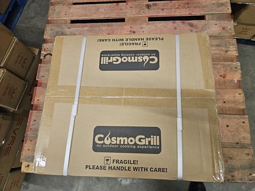 CosmoGrill Outdoor Jr. Smoker Barbecue Charcoal Portable BBQ Grill, Built-in Thermometer, Adjustable Charcoal Pan and Chimney, Wheels, Storage | Compact Coal BBQ Smoker for Home Garden Party Cooking