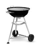 Weber Compact Kettle Charcoal Grill, Ø 47cm Grill Area, BBQ Grill with Porcelain-Enamelled Lid & Bowl, Tripod Stand & Wheels, Chromed Grill Grate - Black (1221004)