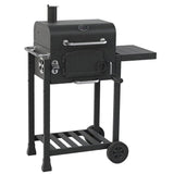 CosmoGrill Outdoor Jr. Smoker Barbecue Charcoal Portable BBQ Grill, Built-in Thermometer, Adjustable Charcoal Pan and Chimney, Wheels, Storage | Compact Coal BBQ Smoker for Home Garden Party Cooking