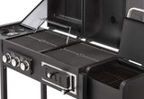 CosmoGrill Hybrid 4 Burner Barbecue DUO Dual Fuel BBQ 3+1 Gas Grill & Charcoal Smoker BBQ Grill, Built-in Thermometer, Warming Rack, Outdoor Portable Large Coal Barbecue for Home Garden Party Cooking