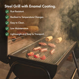 VonHaus Charcoal BBQ – Portable Barrel Barbecue with Warming Rack, Temperature Gauge, Wheels, Large Cooking Grill, Air Vents – 2 in 1 Barbeque and Smoker – Grill Meat, Fish & Vegetables