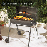 VonHaus Charcoal BBQ – Portable Barrel Barbecue with Warming Rack, Temperature Gauge, Wheels, Large Cooking Grill, Air Vents – 2 in 1 Barbeque and Smoker – Grill Meat, Fish & Vegetables